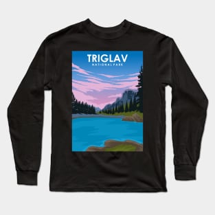 Triglav Solvenia National Park Travel Poster Long Sleeve T-Shirt